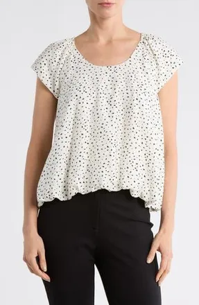 Patrizia Luca Printed Bubble Top in Black at Nordstrom Rack, Size X-Large