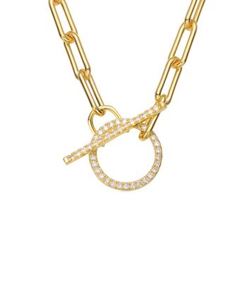 Rachel Glauber 14K Over Silver Cz Necklace