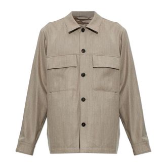 Paul Smith Camisa de Lana con Bolsillos - Jackets - Hombre - Beige - XL