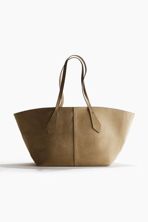 H&M Shopper aus Veloursleder - Beige