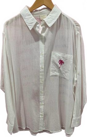 Surf Gypsy Womens Printed Button Down Top In White