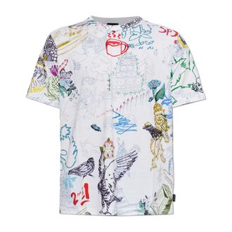 Paul Smith Tops, Heren, Veelkleurig, 2Xl, Katoen, Gedruid T-shirt