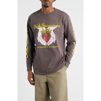 Obey Soundscapes Cotton Graphic Long Sleeve T-Shirt in Pigment Dusty Black at Nordstrom, Size X-Large