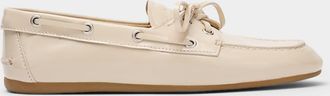 Miu Miu Leather Lace-Up Moccasins