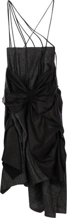 Yohji Yamamoto Midi-rok met ruches - Zwart