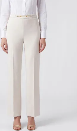 Elisabetta Franchi Pantaloni cropped in cr&ecirc;pe con vestibilit&agrave; slim fit