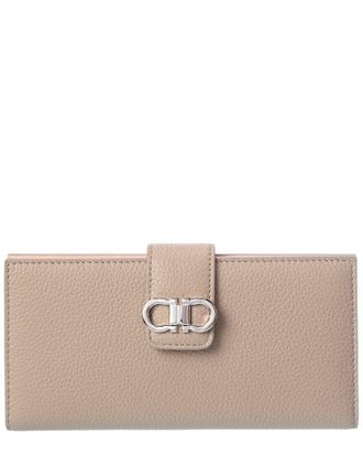 Ferragamo Ferragamo Double Gancini Leather Wallet