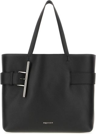 Alexander McQueen Black Leather Shopping Bag