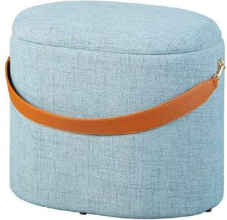 Keter Pouff Portaoggetti con Maniglia Contenitore Grigio Tondo Puff da Salotto