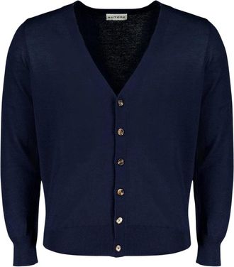 Autore Cardigan Hoffman - Heren - Vesten - Blauw - 2XL - Wol - Truien & Vesten