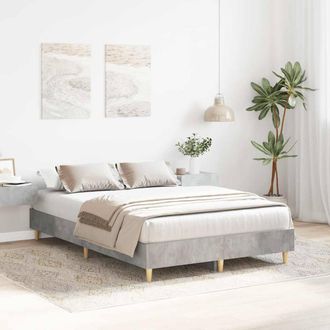 Berkfield Home Durable Bed Frame No Mattress Concrete Grey 120x200 cm Engineered Wood | Size: Small Double