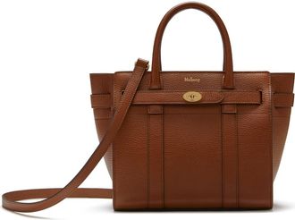 Mulberry Mini Zipped Bayswater Leather Satchel in Oak at Nordstrom