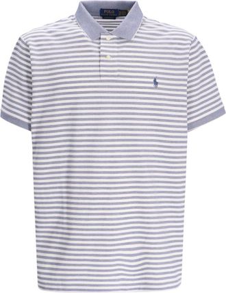 Ralph Lauren Blue Logo-Embroidered Striped Polo