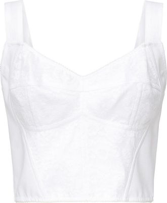 Dolce & Gabbana Jacquard And Lace Sheath Bustier Top