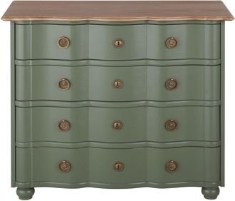 Maisons du monde Cómoda en verde caqui y detalles metal dorado con 4 cajones 100 cm