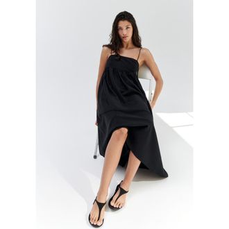 H&M Tie-strap Midi Dress in Black at Nordstrom, Size Xx-Large