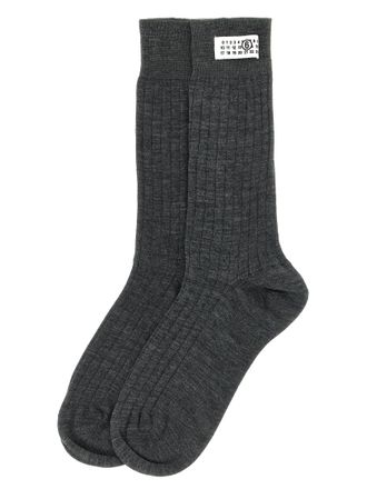 Maison Margiela Ribbed Wool Socks - Gray