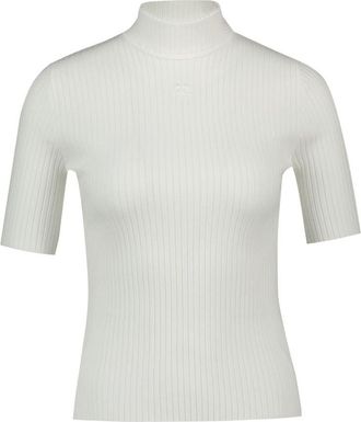 Courr&egrave;ges Womens Reedition Jumper T-Shirt White Cotton