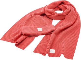 Sun 68 Accessoires, Heren, Rood, ONE Size, Wol, Beanie en Sjaal Set