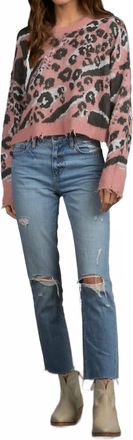 Elan Animal Print Sweater In Multi