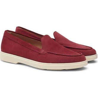 Santoni Womens suede loafer in Red at Nordstrom, Size 6.5