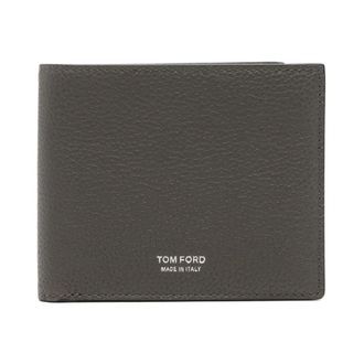 Tom Ford Grain Leather Classic Bifold Wallet - male - Tom Ford - Wallets & Cardholders - Brown - ONE SIZE - Accessories