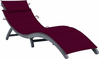 vidaXL Tumbona Con Coj&iacute;n Madera Maciza De Acacia Gris Vidaxl