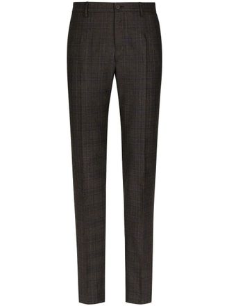 Dolce & Gabbana Prince Of Wales Patterned Wool Tailored Trousers
