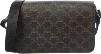 Celine Celine Logo Leather Messenger Bag