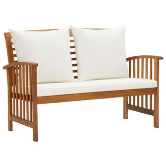 vidaXL Garden Bench with Cushions 46.9 Solid Acacia Wood, 310260