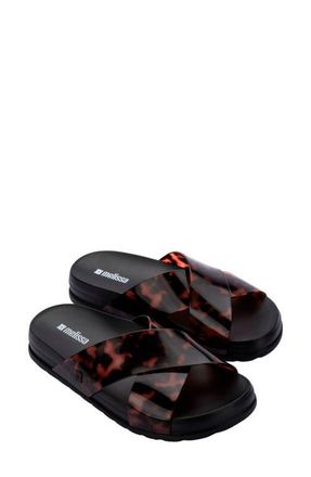 Melissa Cozy Cross Platform Slide Sandal in Black/Tortoise at Nordstrom, Size 10