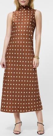 French Connection Ennis Sleeveless Satin Midi Dress in Cafe Brown/Porcelain Cream at Nordstrom Rack, Size 12