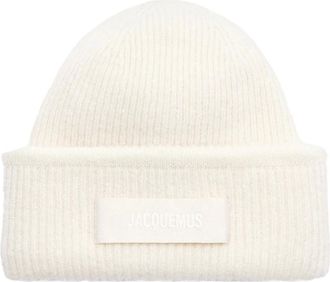 Jacquemus Accessoires, unisex, Wit, ONE Size, Wol, Witte Alpaca Wol Hoeden