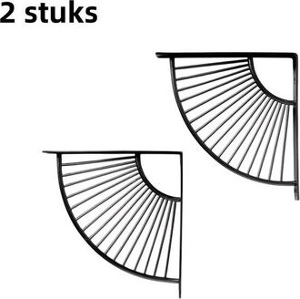 OEM Soporte De Estante De 2 Piezas - Forma De Abanico - Estante De Pared - Marco De Soporte - Tri&aacute;ngulo De Hierro Forjado - 15 X 15 Cm - Negro