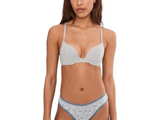 Natori Bliss Cotton Convertible T-Shirt Bra Womens Bra Light Grey Heather : 34DDD, Cotton/Elastane/Lycra