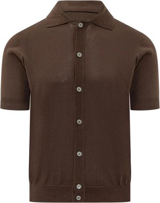 FILIPPO DE LAURENTIIS Camicia MC - Heren - Vesten - Bruin - 2XL - Truien & Vesten