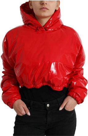 Dolce & Gabbana Rode Korte Pufferjas - Dames - Winterjassen - Rood - S - Polyester - Jassen