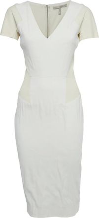Victoria Beckham Abito midi a maniche corte - Bianco