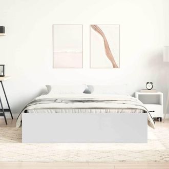 Berkfield Home Modern Bed Frame White 120x190 cm Small Double