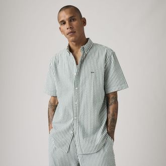 Levi's Short Sleeve Authentic Button Down Shirt - Mens - 2XL - Green