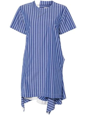 sacai asymmetric-hem dress - women - Cotton/Polyester - 2 - Blue