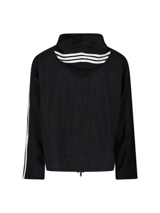 Yohji Yamamoto Striped Lightweight Hooded Jacket - Black