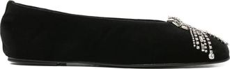 Magda Butrym Ballerine con decorazione di cristalli - Nero