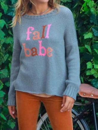 Wooden Ships Fall Babe Crewneck Sweater In Cement