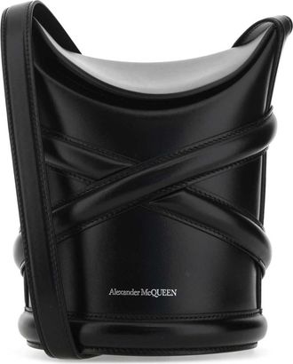 Alexander McQueen Black leather The Curve bucket bag