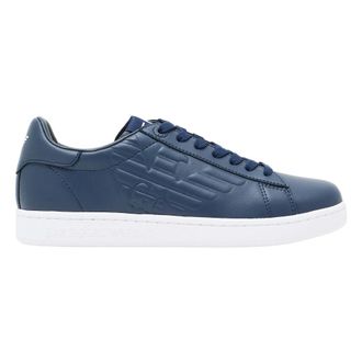 Emporio Armani Leren Sneaker - Heren - Sneakers - Blauw - 41 1/2 EU - Leer - Schoenen