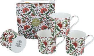 OEM Juego De 4 Tazas - Peon&iacute;a Oriental (fbch)