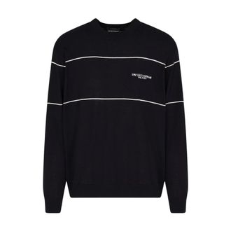 Emporio Armani Jersey de lana con cuello redondo - Knitwear - Hombre - Azul - S