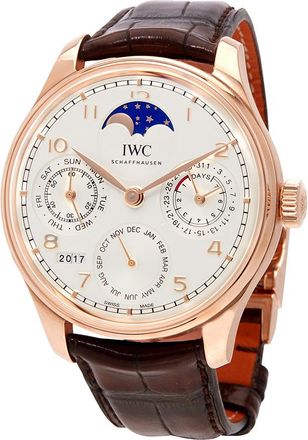 IWC Pre-owned IWC Portugieser Perpetual Calendar Silver Dial Mens Watch IW503302