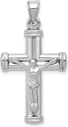 Diamond2Deal 14K White Gold Reversible Crucifix Pendant